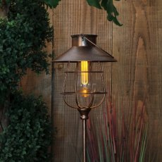 Solar Lantern Stake With Bulb Copper