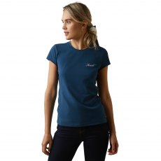 Ariat Logo Script T-Shirt Petrol