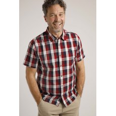 Weird Fish Judd Short Sleeve Check Shirt Garnet