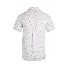 Weird Fish Keilor Short Sleeve Printed Tencel Shirt White