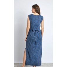 Weird Fish Galia Printed Modal Jersey Maxi Dress Navy