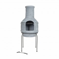 Two-Piece Tana Clay Chimenea With Grill