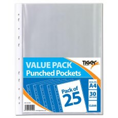 Punched Pockets A4 25 Pack