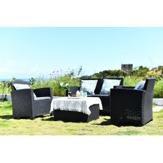 Faro Lounge Set 4 Seater Black