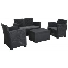 Faro Lounge Set 4 Seater Black