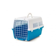 Zephos Plastic Pet Carrier Blue & White