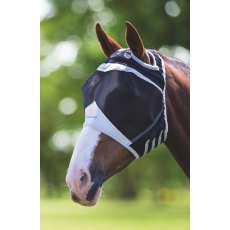 FlyGuard Pro Fine Mesh Fly Mask With Ear Hole Black