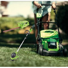 Greenworks 33cm Mower, 25cm Strimmer & Hedgetrimmer
