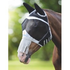 FlyGuard Pro Fine Mesh Fly Mask With Ears & Nose Fringe