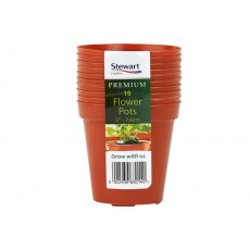 Stewart Plastic Flower Pot Saucers Terracotta 7.6cm 10 Pack