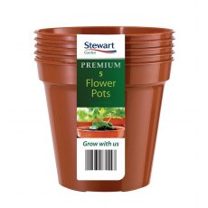 Stewart Plastic Flower Pot Terracotta 12.7cm 5 Pack