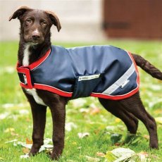 Rambo Waterproof Dog Coat Navy/Red