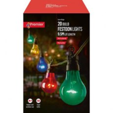 20 Bulb Festoon Lights Multi 100 LED