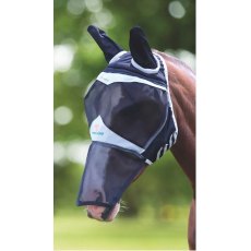 FlyGuard Pro Fine Mesh Fly Mask With Ears & Nose Black