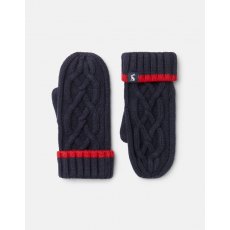 Joules Frosty Cable Mittens French Navy