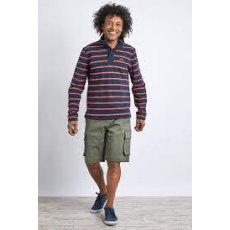 Weird Fish Wrexham Stripe Sweatshirt Navy