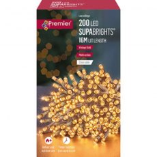 Supabright Vintage Gold Clear Cable 200 LED