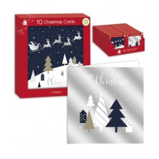 Xmas Card Midnight Blue 10 Pack