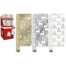 Gift Wrap Metallic 4m Assorted