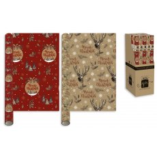 Gift Wrap Stag Kraft 2m Assorted