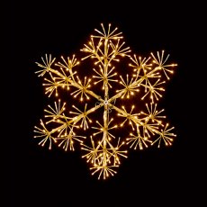 Light Up Snowflake Gold 60cm