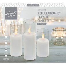 Flickabright Glass Candle 3 Pack