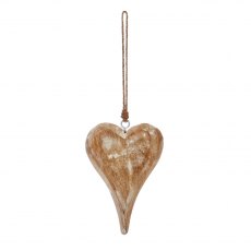 Mango Wood Hanging Heart