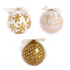 Gold Snowflake Bauble 7.5cm Assorted