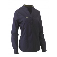 Bisley Stretch V-Neck Shirt Navy