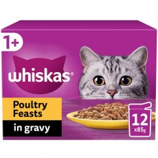 Whiskas 1+ Poultry Feasts In Gravy 12 x 85g