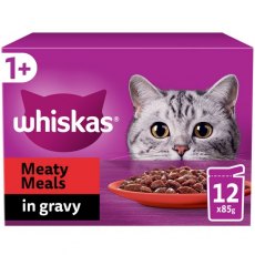 Whiskas 1+ Meaty Meals In Gravy 12 x 85g