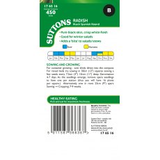 Suttons Radish Black Spanish Round Seeds