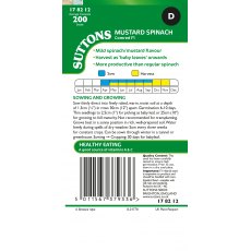 Suttons Mustard Spinach F1 Komatsuna Comred Seeds