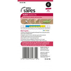 Suttons Seed Tape Radish Rainbow Mix Seeds