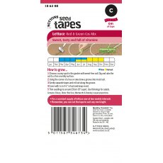 Suttons Seed Tape Lettuce Mix Red/Green Cos Seeds