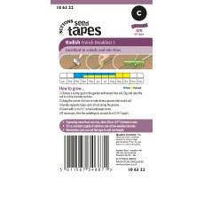 Suttons Seed Tape Radish French Breakfast 3 Seeds