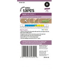 Suttons Carrot Early Nantes Seed Tape