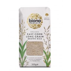 Biona Organic Long Grain Brown Rice Easy Cook 500g