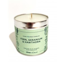 Fern, Geranium & Hawthorn Scented Candle Tin