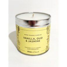 Vanilla, Oud & Jasmine Scented Candle Tin