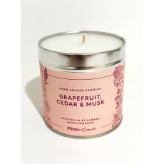 Grapefruit, Cedar & Musk Scented Candle Tin