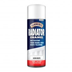 Hammerite Satin Radiator Enamel Aerosol White 400ml