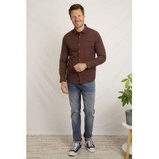 Weird Fish Lando Long Sleeve Check Shirt Burnt Henna Size S