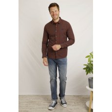 Weird Fish Lando Long Sleeve Check Shirt Burnt Henna