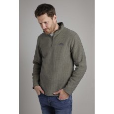 Weird Fish Newark Eco 1/4 Zip Grid Fleece Dark Olive