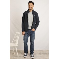 Weird Fish Merrill Eco Full Zip Textured Fleece Navy