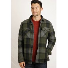 Weird Fish Cresseley Wool Blend Shacket Dark Olive