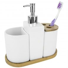 Aria 4pc Bathroom Set White