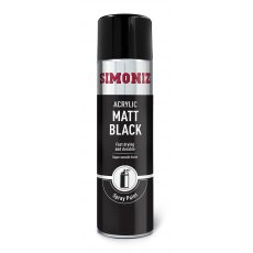 Simoniz Acrylic Spray Paint 500ml Matt Black