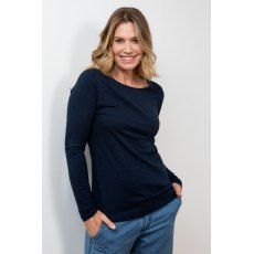 Lily & Me Monica Plain Slub Top Navy